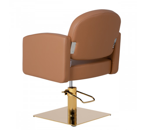 Парикмахерское кресло Тера, основание квадрат золото