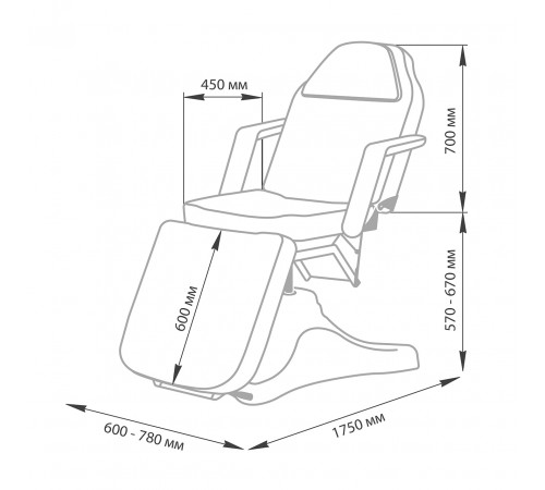 Косметологическое кресло МД-175, гидравлика