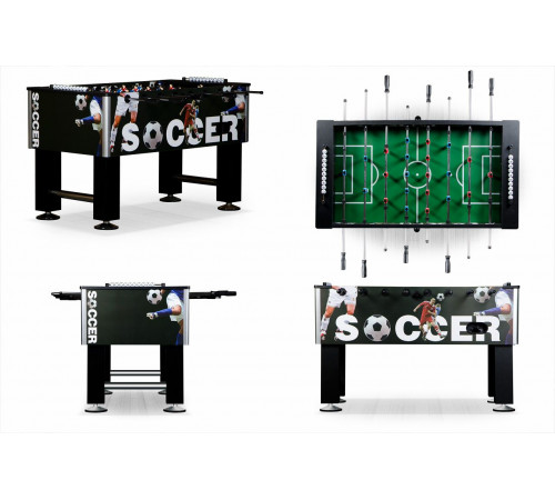 Настольный футбол (кикер) «Roma IV» (140x76x87 см, черный)