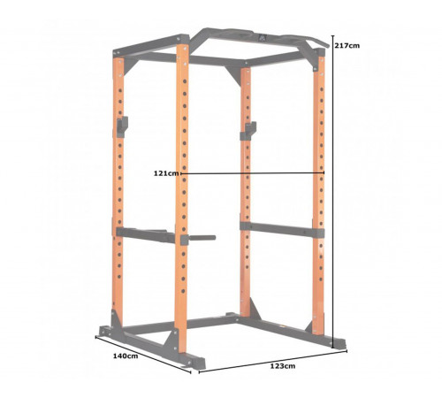 Рама силовая DFC черный/оранж. (три короба)