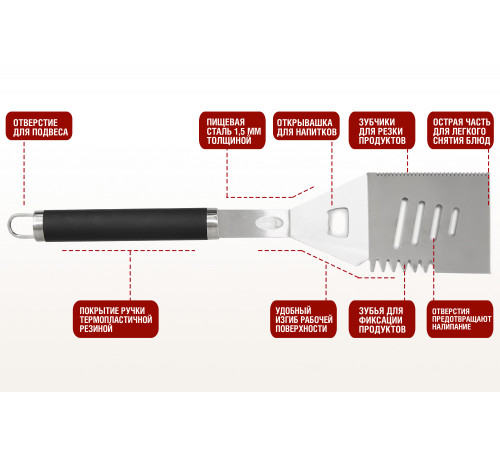 Набор для гриля (в коробке: лопатка, вилка, щипцы)